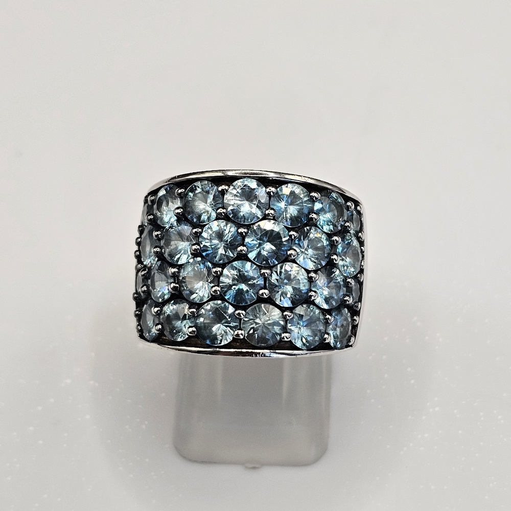 Genuine Cambodian Blue Zircon in Sterling Silver Ring Size 7 🌊 - Picture 6 of 9